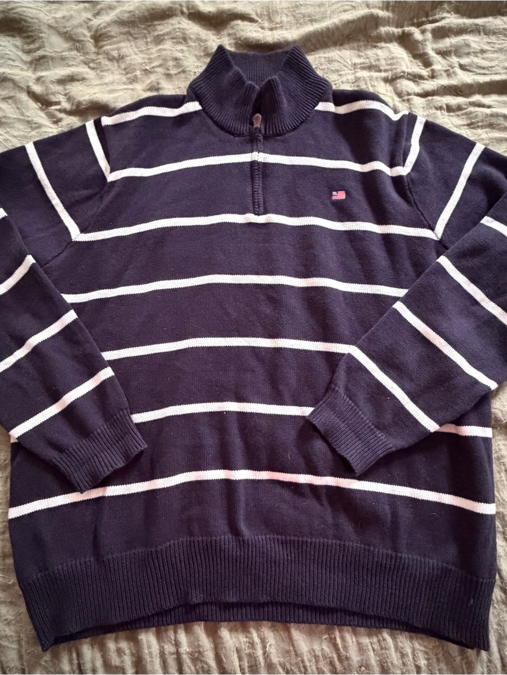 Polo Ralph Lauren Men’s Preppy Americana Knit Quarter Zip Pullover Size XXL